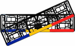Car License Plate Frames Plastic Black 2pcs