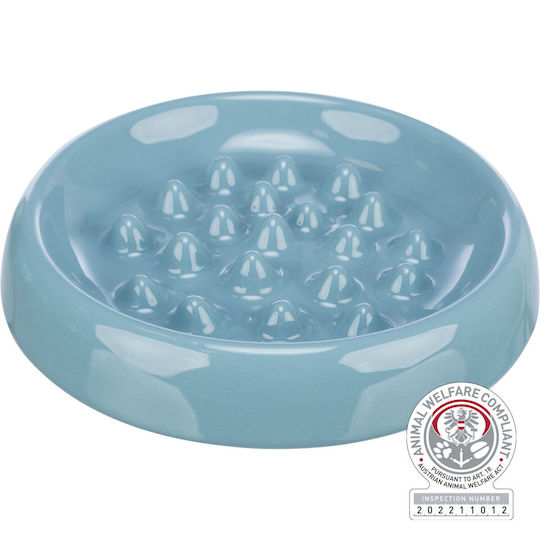 Trixie Keramik Schalen Futter Langsame Fütterung für Hund & Katze 250ml 18cm in Blau Farbe