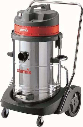 Starmix GS 2078 PZ Прахосмукачка За Течности / Твърди 2400W с Неръждаема Стомана Контейнер 78лт