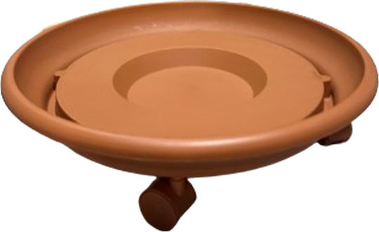 Viomes Πιάτο Γλάστρας Terracotta Με Ρόδες 26x26εκ. 102762