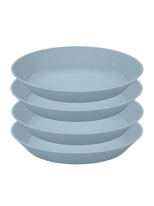Koziol Plate Shallow Plastic Blue with Diameter 24cm 4pcs