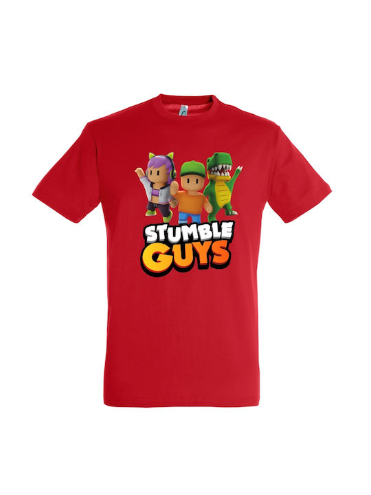 Kids' T-shirt red Stumble Guys