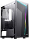 Spacer Warrior Геймърско бюро Midi Tower Компютърна кутия с RGB осветление Черен