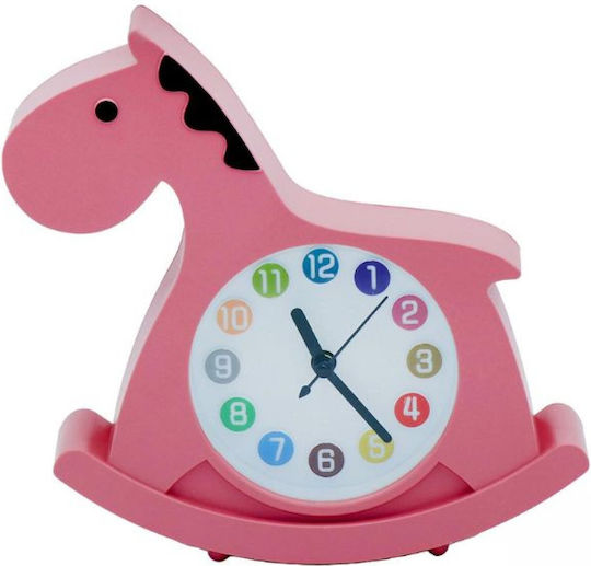 Luna Desktop Clock Little Horse Pink