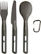 Sea to Summit 3 Piece Cutlery for Camping 2000ml STS40-01175 Aluminium Hard Anodised Grey