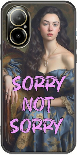 Vintage Lady Sorry Not Sorry Realme C67 4g Black Tpu Black Silicone