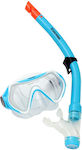 Extreme Masca de scufundare Silicon cu tub de respirație în culoarea Albastru deschis