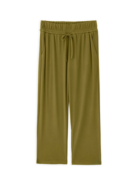 Philosophy Wear Women's Fabric Trousers with Elastic Green