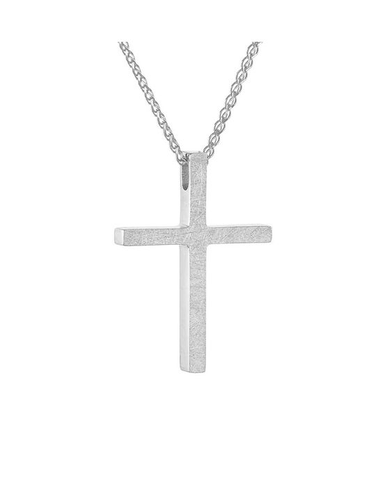 Kritsimis Women's White Gold Cross 14K with Chain