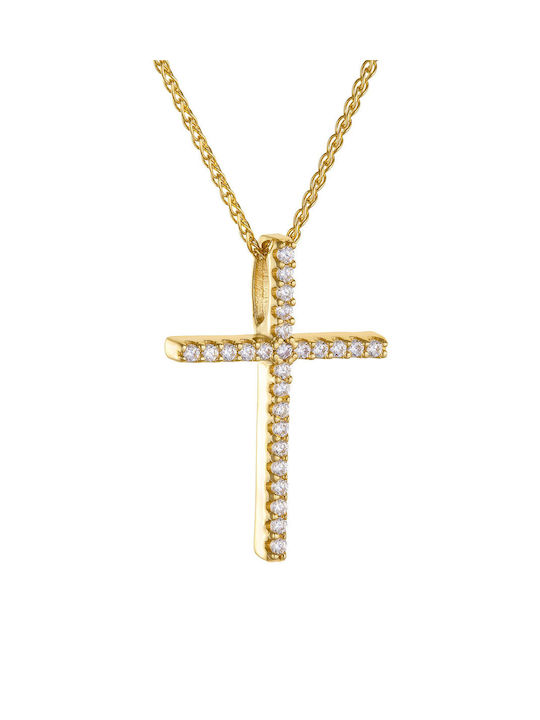 Kritsimis Damen Gold Kreuz 14K mit Kette