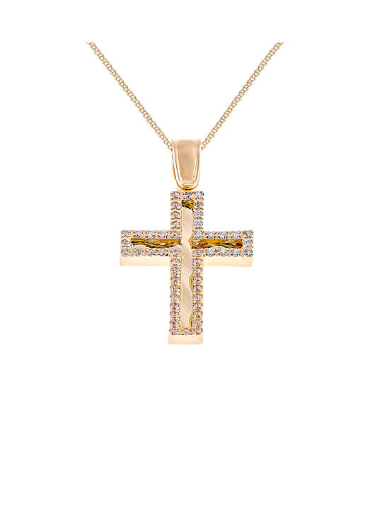 Kritsimis Women's Gold Cross 14K with Chain