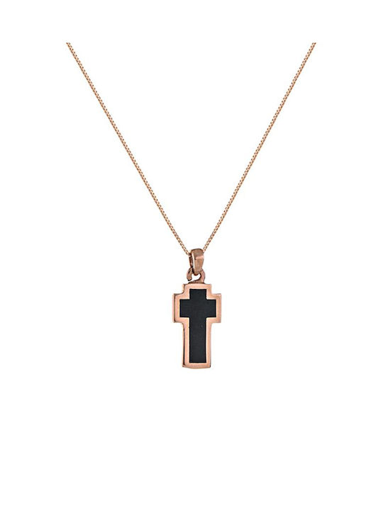 Kritsimis Rose Gold Plated Cross with Chain