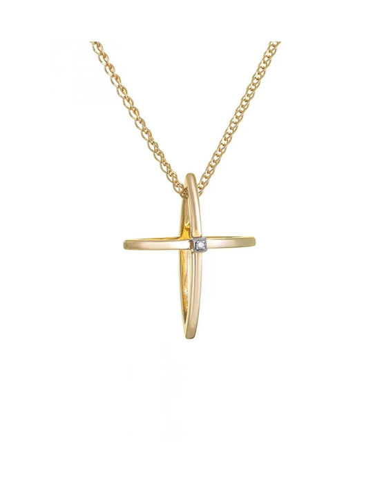 Kritsimis Damen Gold Kreuz 14K mit Kette