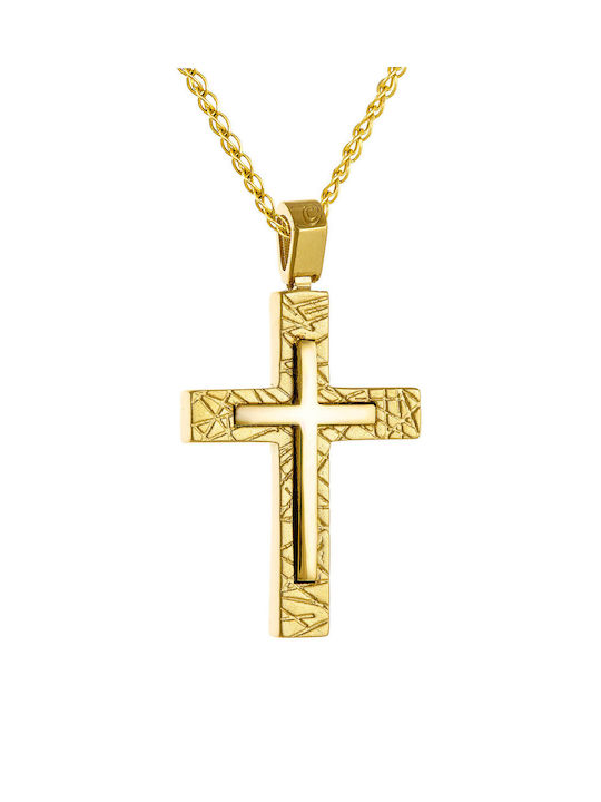 Kritsimis Gold Kreuz 14K mit Kette