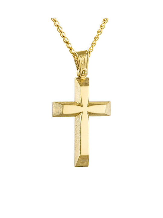 Kritsimis Damen Gold Kreuz 14K mit Kette