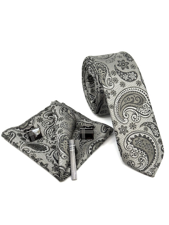 Legend Accessories Men's Tie Set Printed in Gray Color