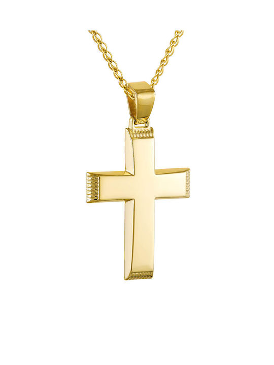 Kritsimis Damen Gold Kreuz 14K mit Kette