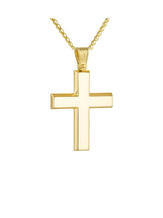 Kritsimis Gold Kreuz 14K mit Kette