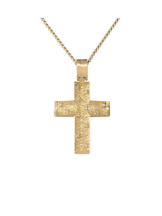 Kritsimis Damen Gold Kreuz 14K mit Kette