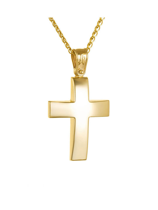 Kritsimis Damen Gold Kreuz 14K mit Kette