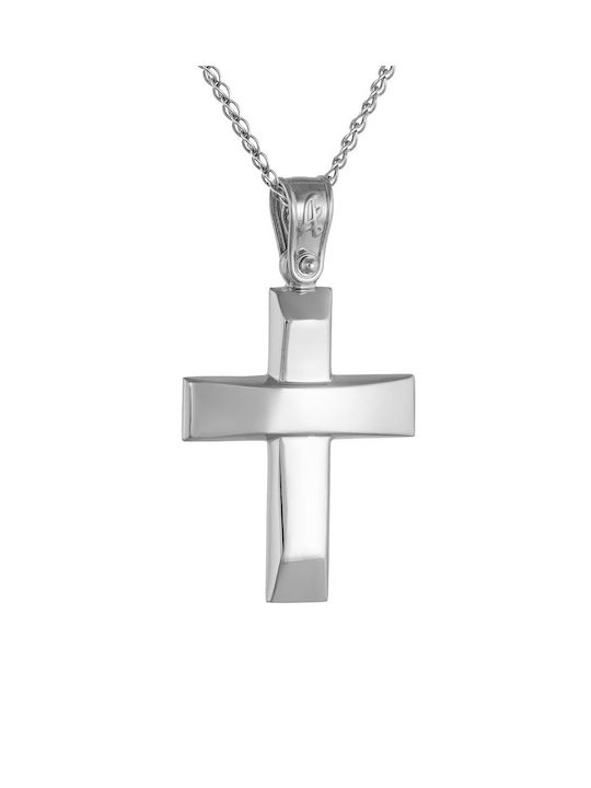 Kritsimis Women's White Gold Cross 14K with Chain