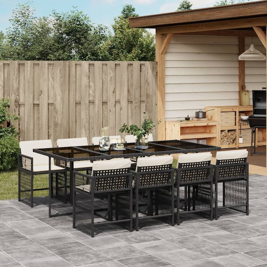 Garten- und Outdoor-Möbelsets Typsatz für Speisesaal 9 Stück mit Kissen Garten- und Outdoor-Möbelsets Typsatz für Speisesaal 9 Stück mit Kissen