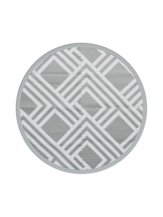 vidaXL Rug Outdoor Round Grey