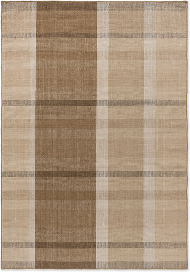 Brink & Campman Zona Block Stripe Lucrat manual Covor De exterior Rectangular Cashew