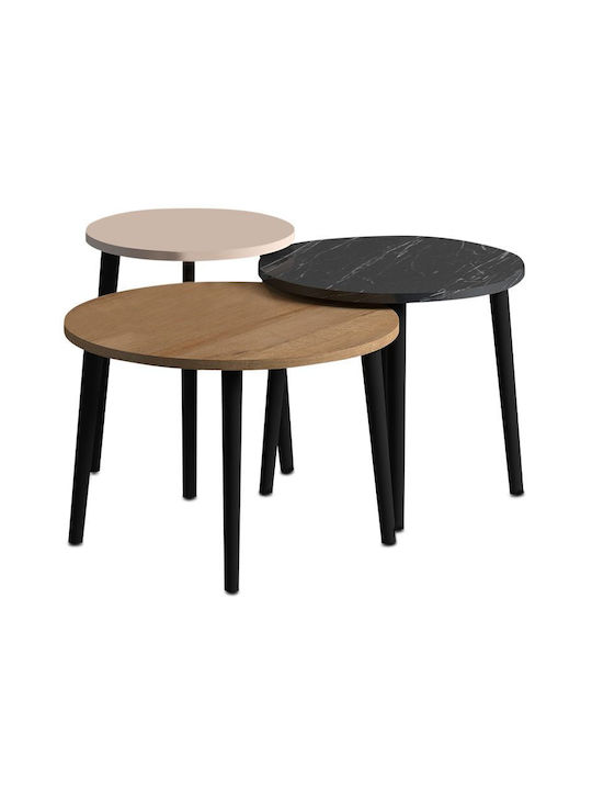 Rotund Set Zigon Roma de Lemn Color Oak - Black...