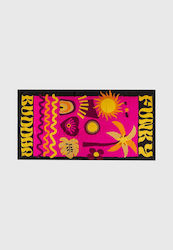 Funky Buddha Pink Cotton Beach Towel 100x178cm