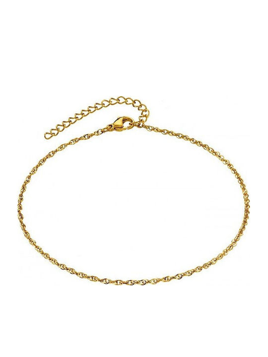 Vergoldete Fußkette aus Edelstahl 26cm