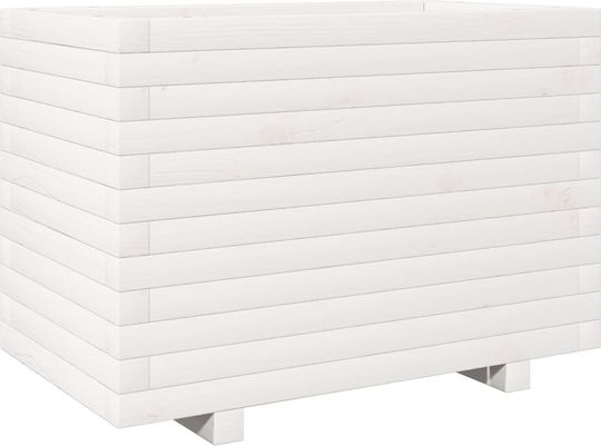 vidaXL Planter Box Wooden White 70x40x49.5cm.
