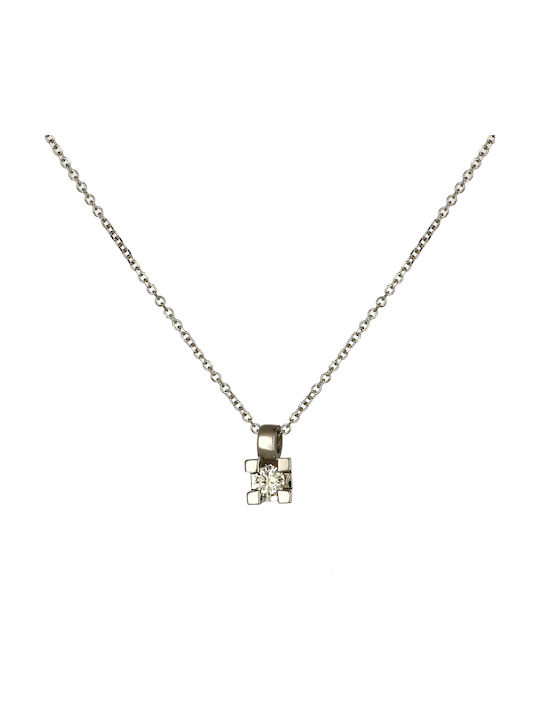 Necklace from White Gold 18k with Diamond