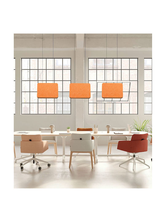 VK Lighting Κρεμαστό Φωτιστικό Πορτοκαλί LED με Φυσικό Λευκό Φως 61x6.4x36εκ.