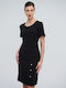 Fibes Midi Rochie cu cămașă Rochie Black