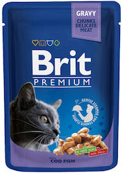 Brit Premium Wet Food for Adult Cat with Cod and Fish 100gr