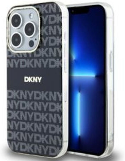DKNY Iml Mono & Stripe Magsafe Case Umschlag Rückseite Kunststoff Schwarz (iPhone 14 Pro Max)