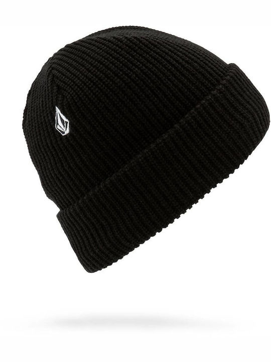 Volcom Lined Beanie Unisex Fleece Beanie Gestrickt in Schwarz Farbe