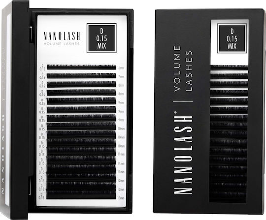 Nanolash Volume Lashes False Eyelashes 0.10 D #6-13 Mm 1 U