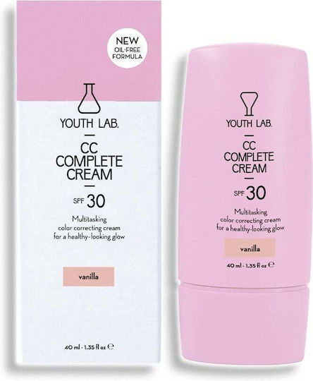 Youth Lab. Complete CC Vanilla Light Κρέμα Προσώπου Ημέρας με SPF30 για Ενυδάτωση, Ατέλειες & Ερυθρότητα με Νιασιναμίδη 40ml