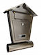 Damech Cutie Poștală pentru Exterior Metalic în Culoarea Auriu 29.5x7.5x37.5cm
