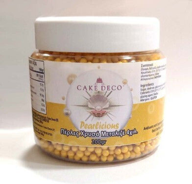 Golden Shiny Pearls 4mm 200g E171 Free