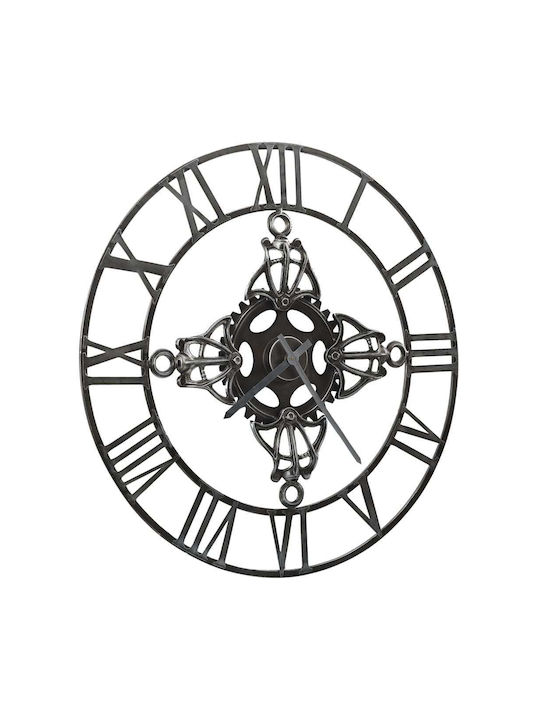 vidaXL Ρολόι Τοίχου Μεταλλικό Ασημί 78cm