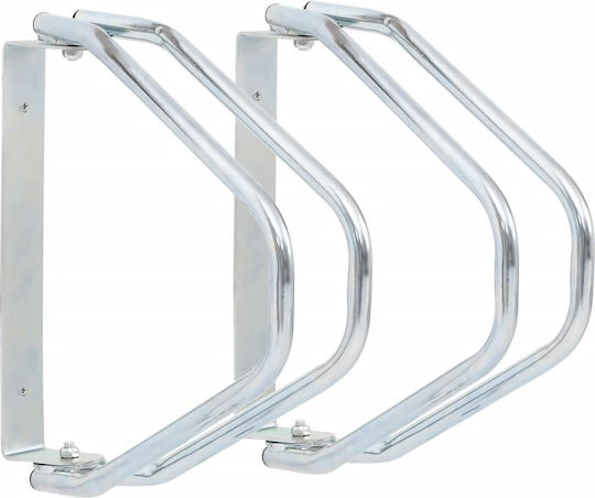 Bicycle Wall Mounts 2 Pieces Galvanized Steel 4008601 Silver