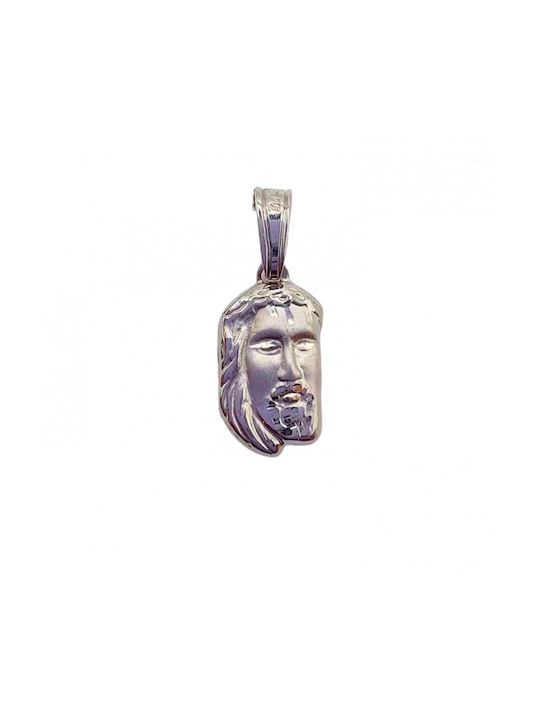 Velegrakis Pendant Kids Talisman with Jesus Christ from White Gold 9K GMT0189