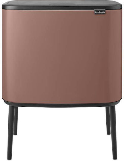 Brabantia Bo Touch Recycling Waste Bin Plastic Push Brown 34L