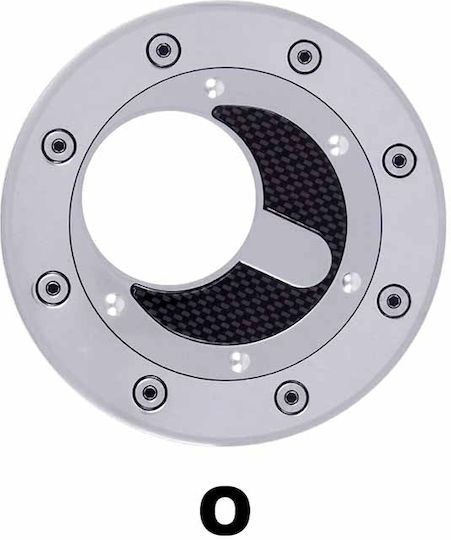 Autoline Car Protective Stickers Aluminum "Ο" for Car Gas Cap 1pcs