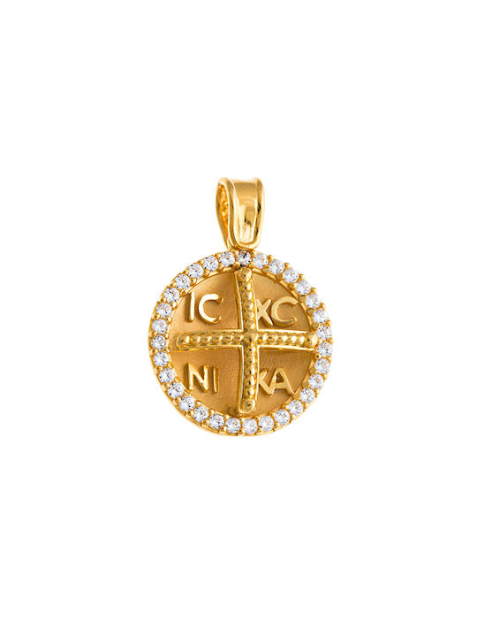 14k Gold St. Constantine Charm