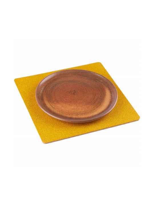 Cork Placemats Yellow 30x30cm 2pcs