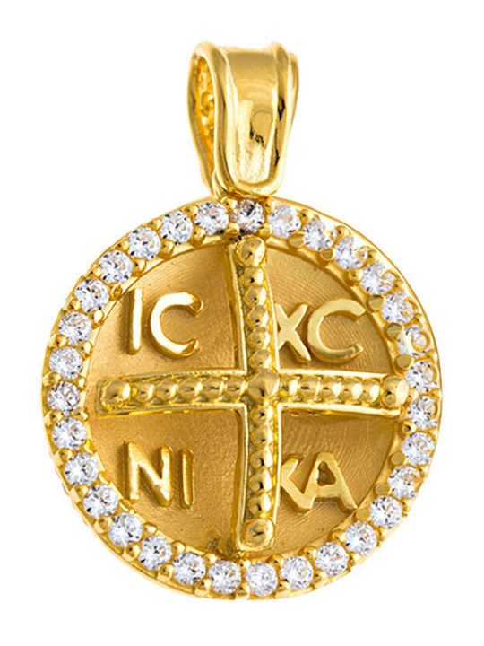 Kids Charm Pendant Constantine Coin in 9K Gold